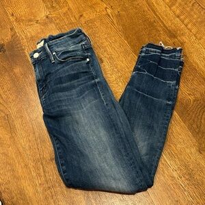 Mother Women’s The Looker Ankle Fray Skinny Jeans Blue Size 24